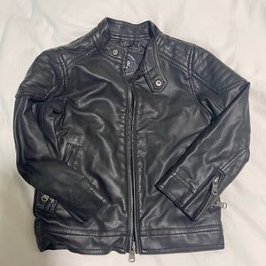 NWOT Boys Black Leather Looking Jacket - Never worn!